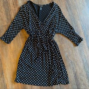 Lane Bryant Faux Wrap Polka Dot Dress 14/16